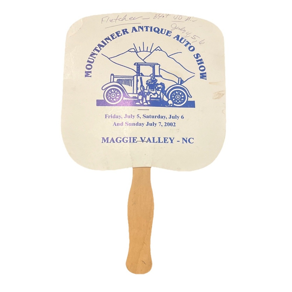 2002 Mountaineer Antique Auto Club Maggie Valley NC Car Show Advertising Fan